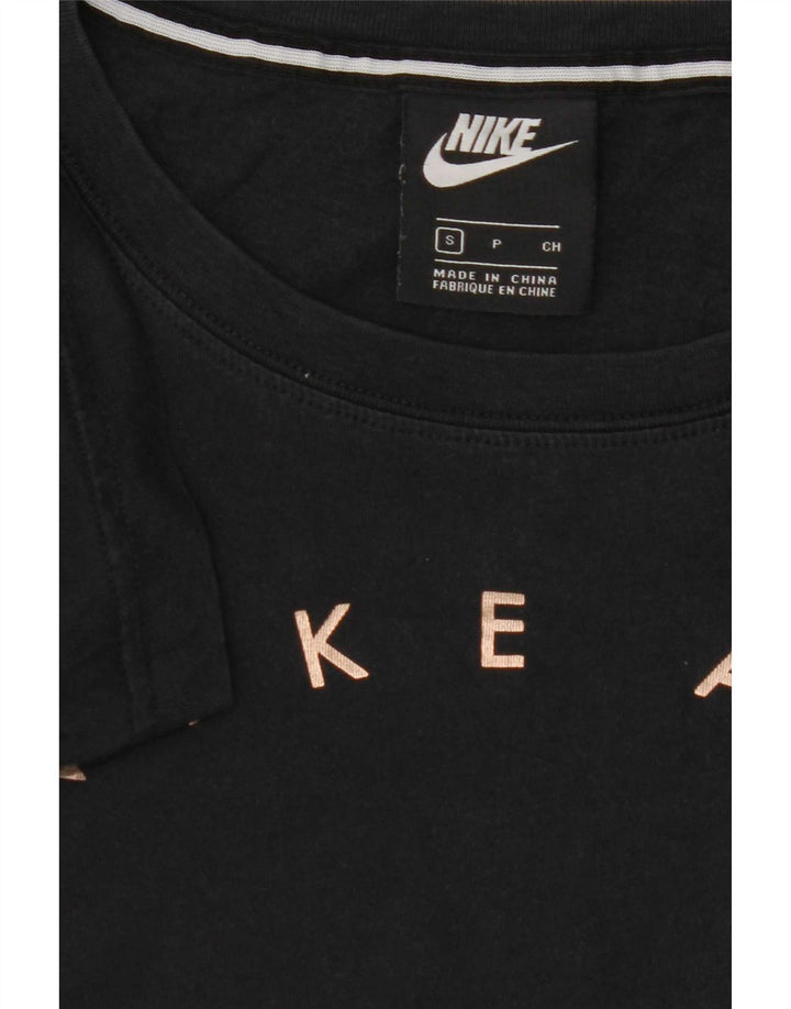 Nike Damen Graphic T-Shirt Top UK 10 Small Schwarz