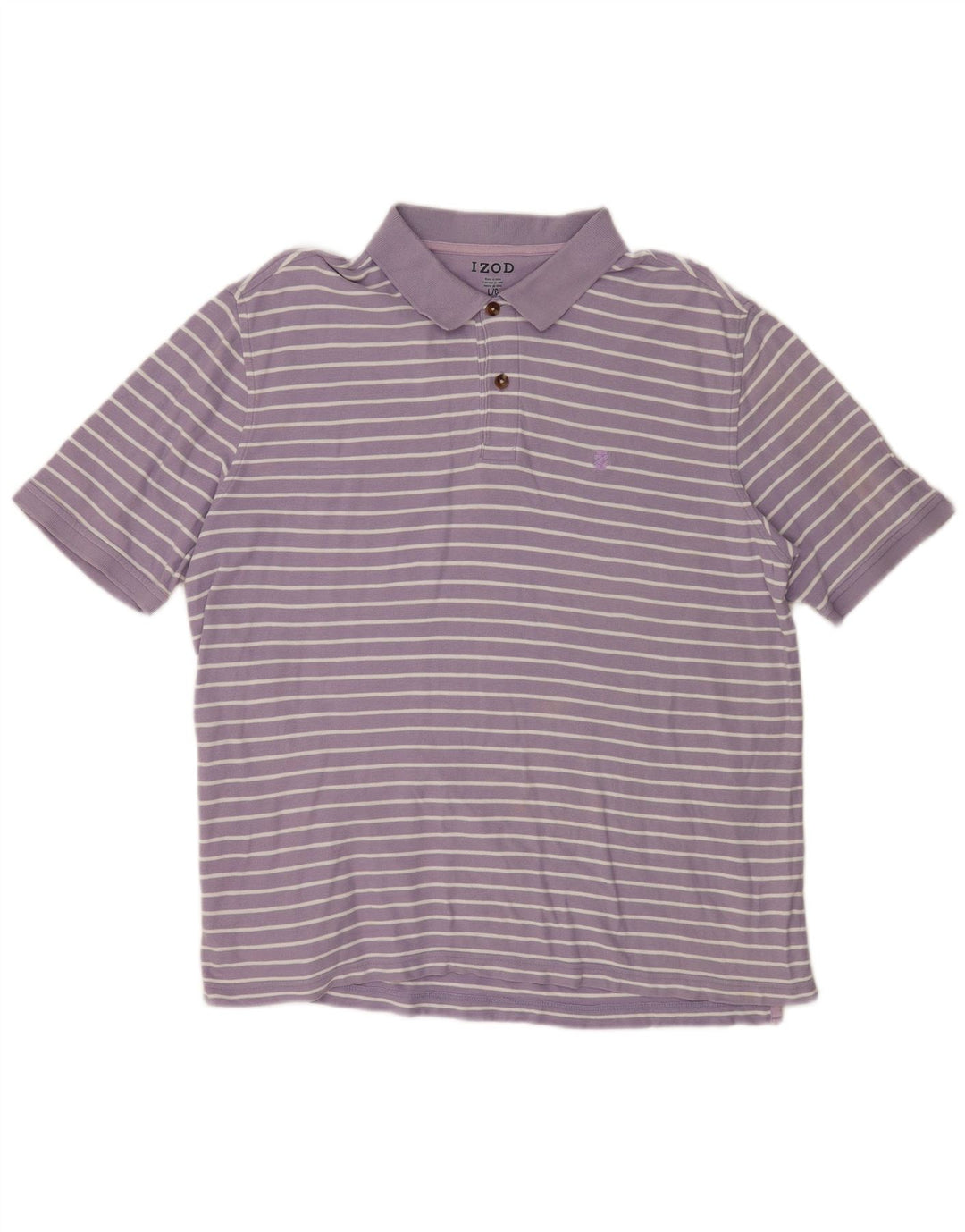 Izod Herren-Poloshirt, groß, lila, gestreift, Baumwolle