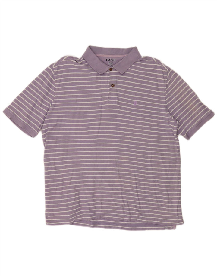 Izod Herren-Poloshirt, groß, lila, gestreift, Baumwolle
