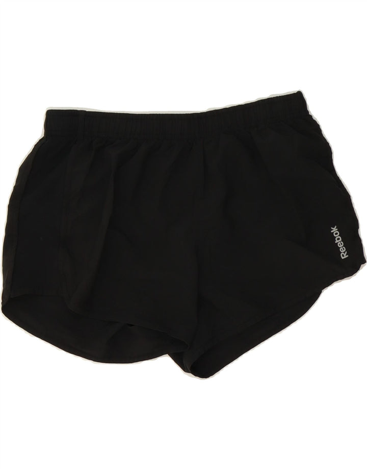 REEBOK Womens Sport Shorts UK 10 Small  Black Polyester Vintage Reebok and Second-Hand Reebok from Messina Hembry 