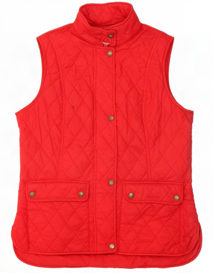 Barbour Damen Steppweste UK 14 Large Rot Polyamid
