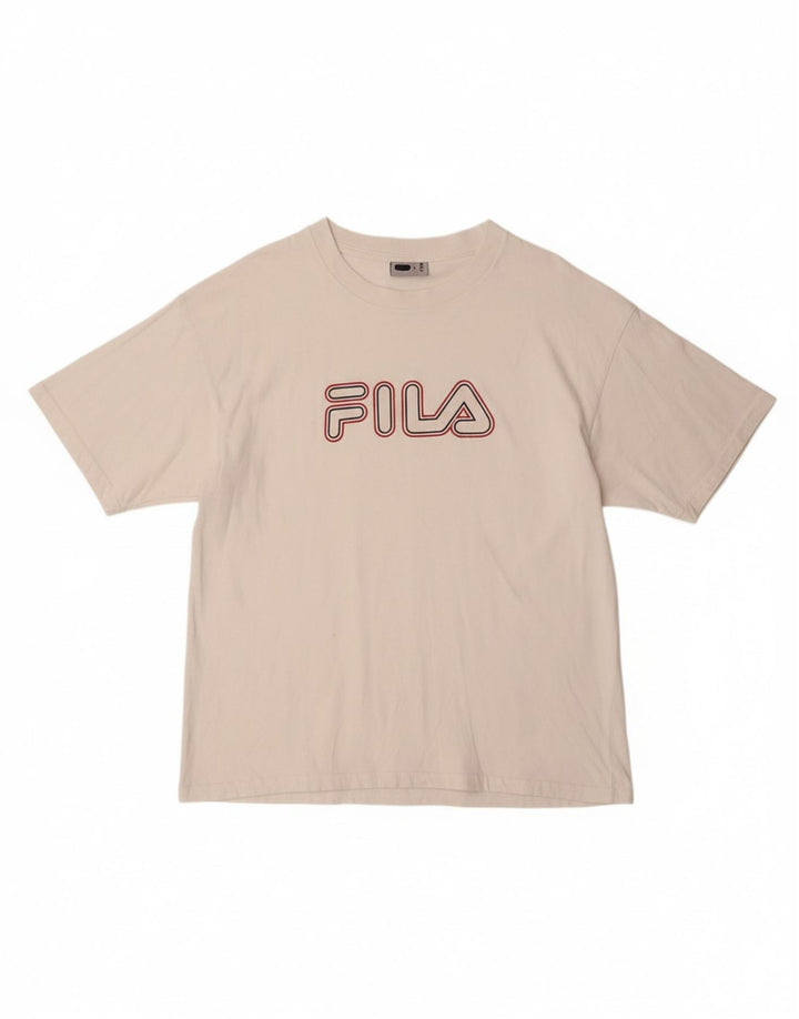 FILA Mens Graphic T-Shirt Top Large White