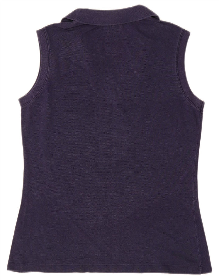 Ärmelloses Lacoste-Poloshirt für Damen, Größe 40, mittelmarineblaue Baumwolle