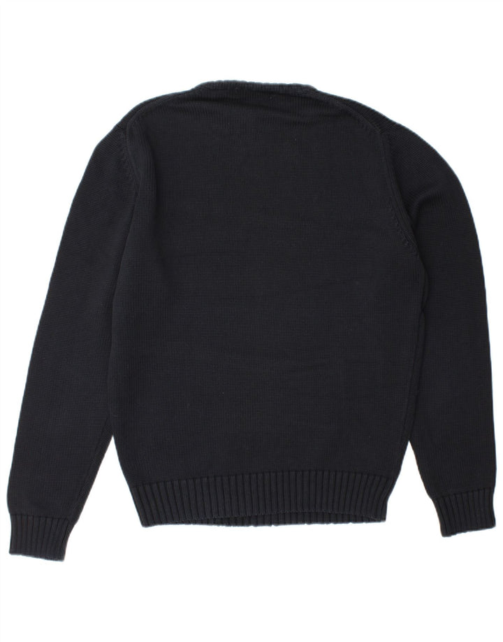 Zara Herren-Pullover mit Rundhalsausschnitt, mittlere schwarze Baumwolle