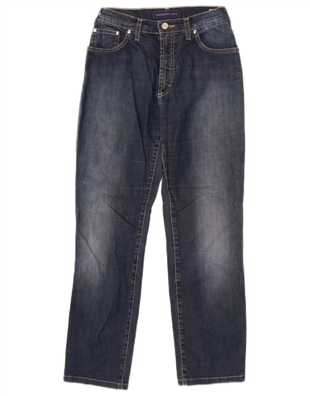 Trussardi Damen Straight Jeans W31 L27 Blaue Baumwolle