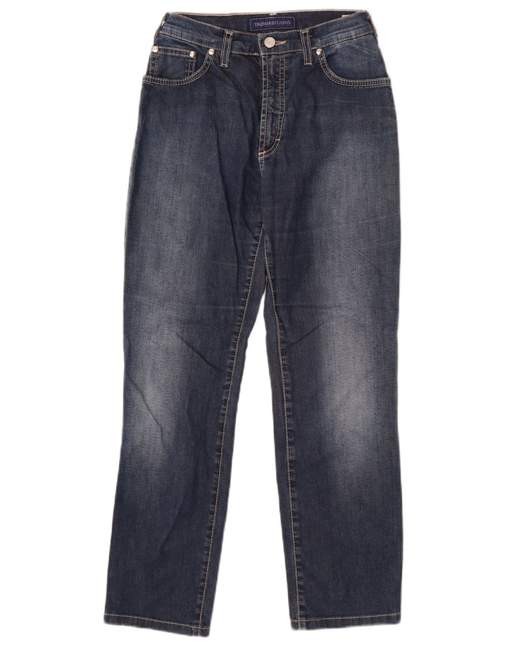 Trussardi Damen Straight Jeans W31 L27 Blaue Baumwolle