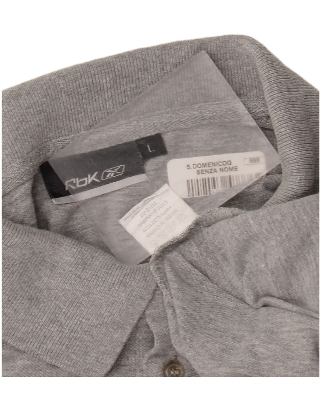 Reebok Herren-Poloshirt, groß, grau gefleckte Baumwolle