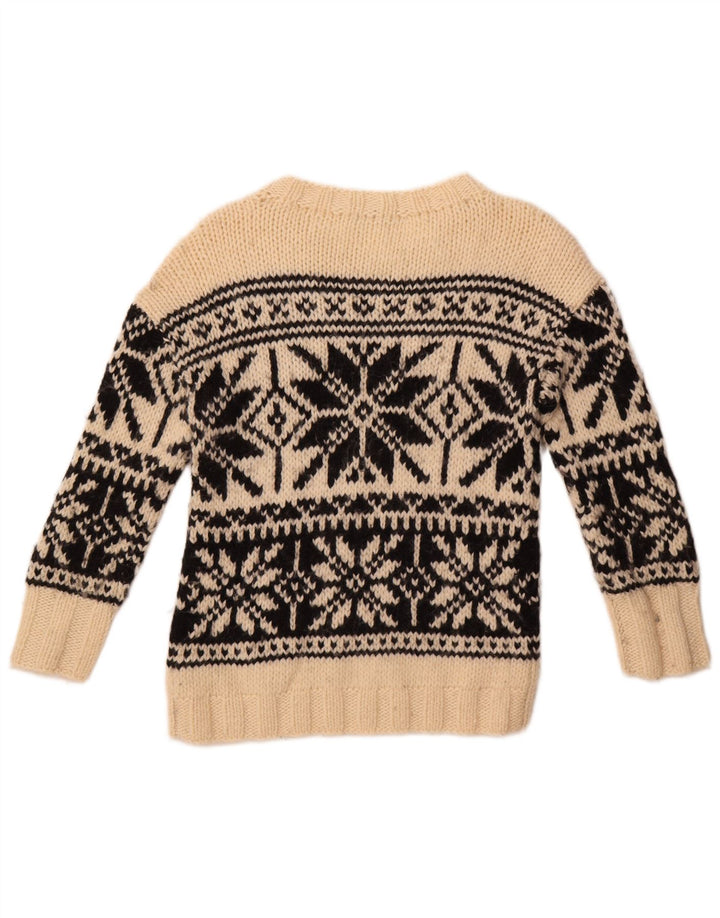 J. Crew Damen-Pullover mit U-Boot-Ausschnitt, Gr. 12, Mittel, gebrochenes Weiß, Fair Isle-Muster