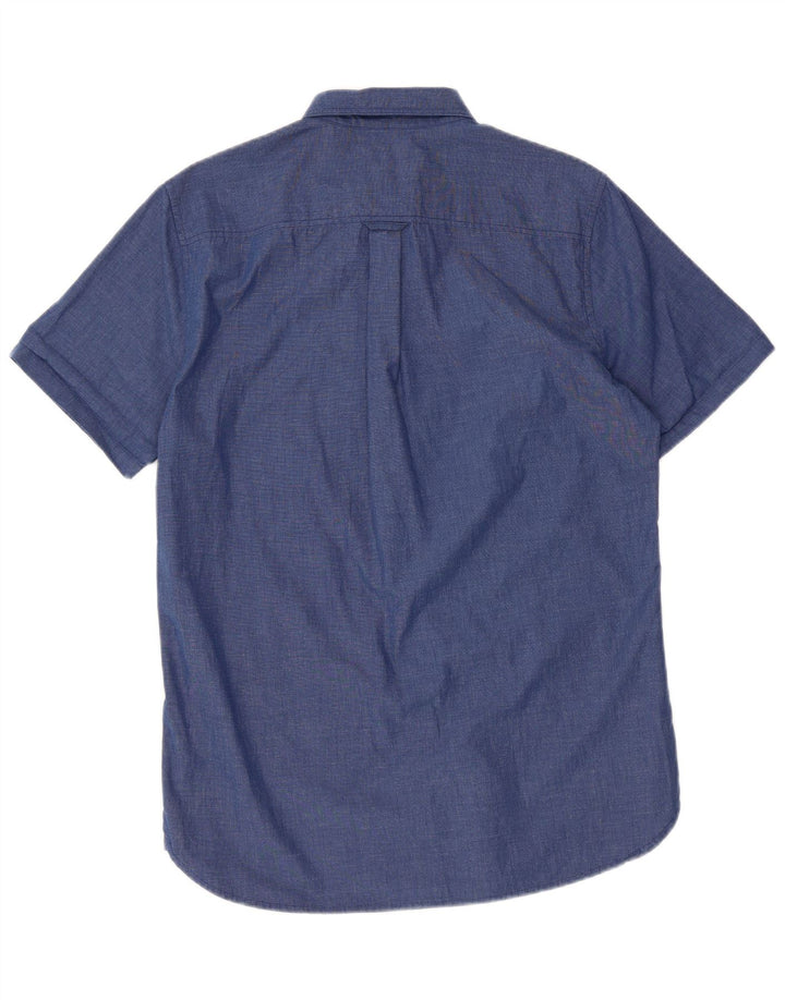 Superdry Herren-Kurzarmhemd, Größe S, Blau, Baumwolle