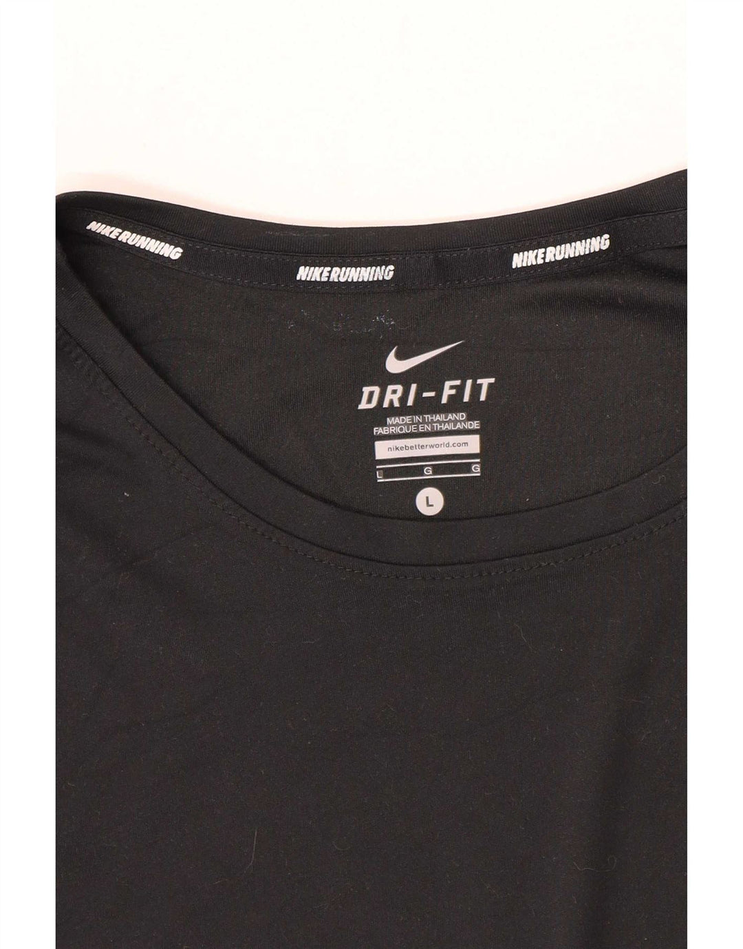 Nike Herren-Lauf-T-Shirt mit kurzen Ärmeln, Größe L, Schwarz