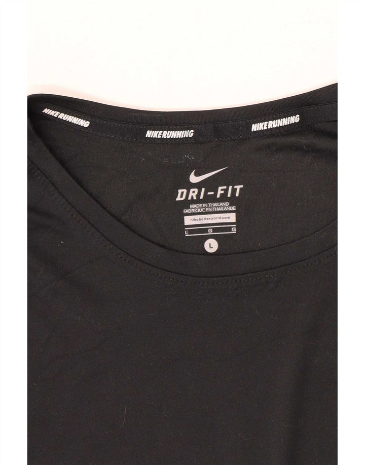Nike Herren-Lauf-T-Shirt mit kurzen Ärmeln, Größe L, Schwarz