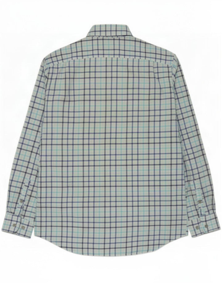 Nautica Herren-Hemd mit klassischer Passform, mittelblau karierte Baumwolle