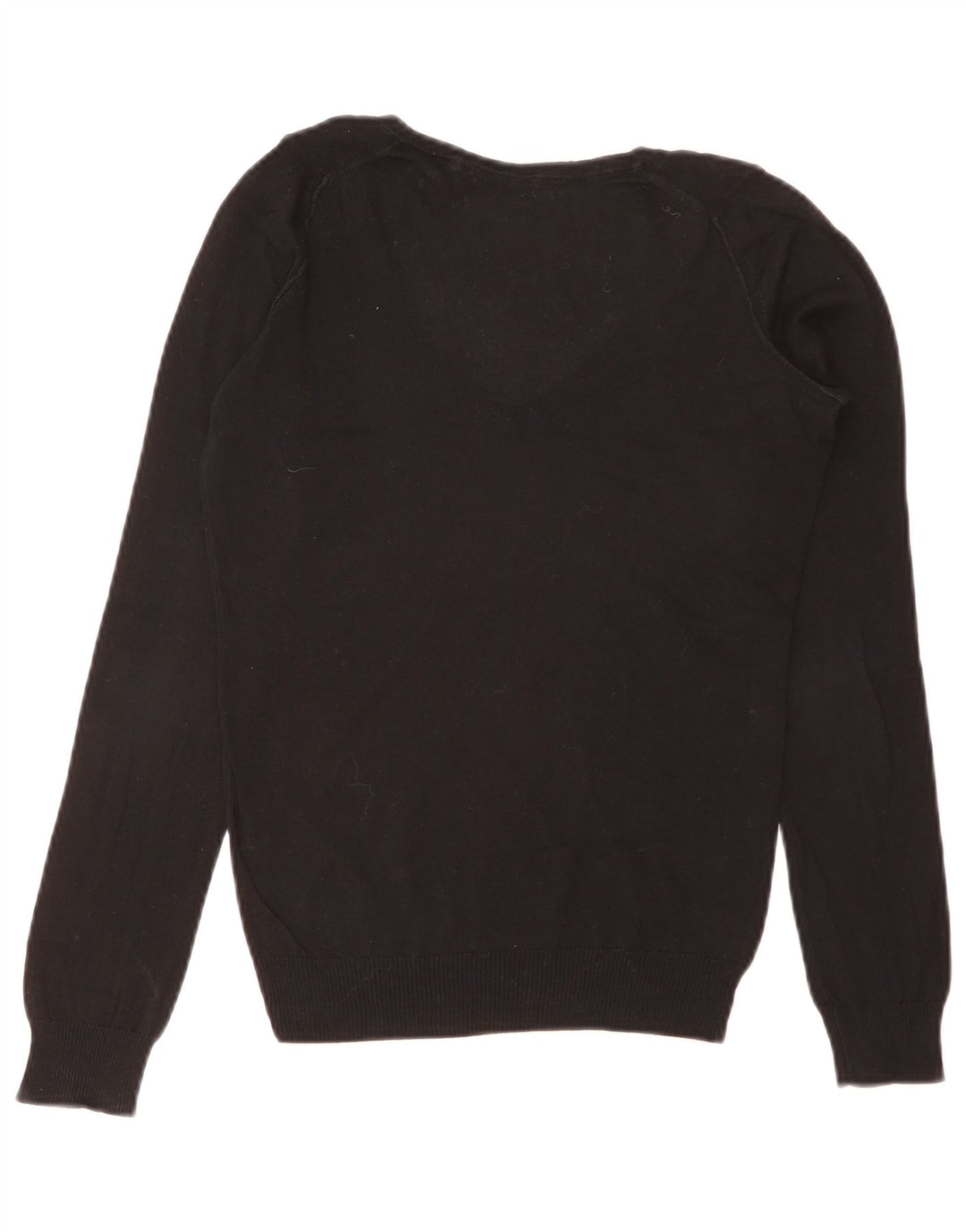 Massimo Dutti Damen-Pullover mit V-Ausschnitt, Gr. 10, Größe S, Schwarz