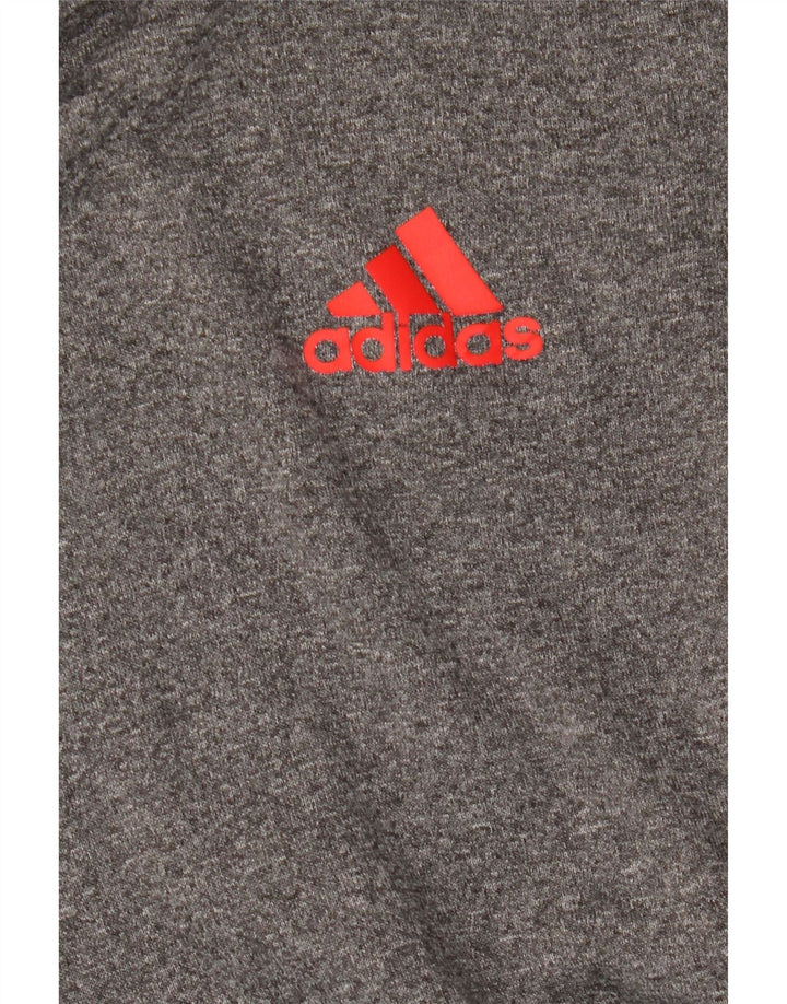 ADIDAS Herren Climawarm Kapuzenpullover Mittelgrau meliertes Polyester