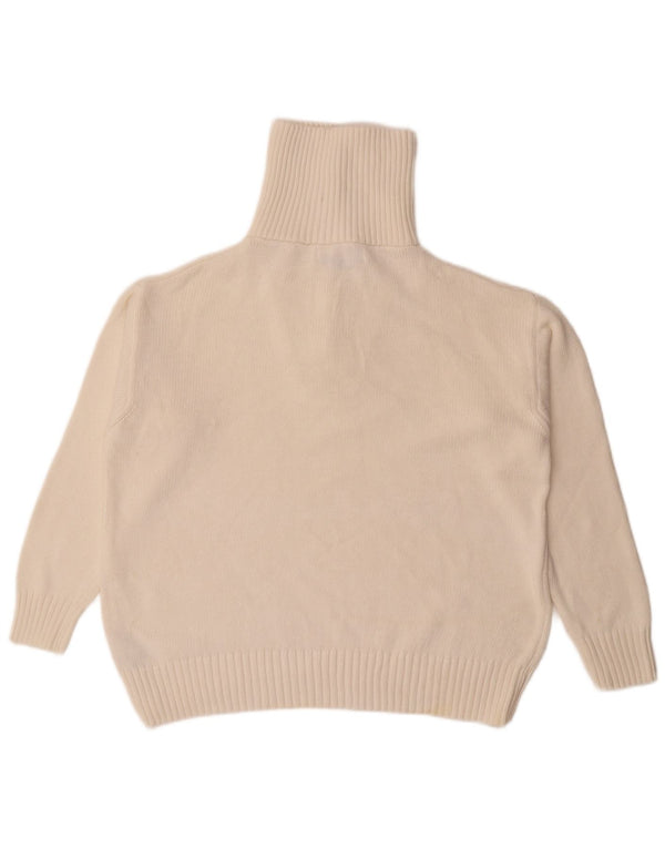 Zara Damen-Pullover, übergroß, mit Reißverschluss, 10, Größe S, cremefarbene Baumwolle