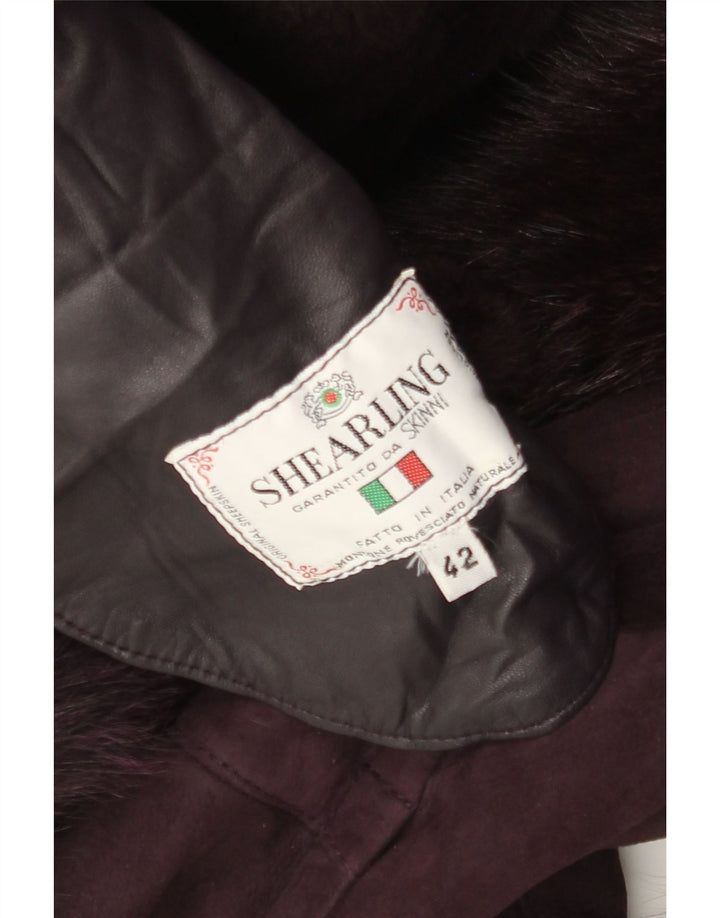 Vintage Damen 3/4 Ärmel übergroße Jacke IT 42 Mittellila