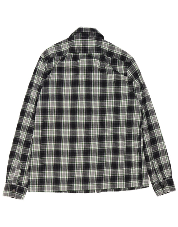 Ted Baker Herren-Flanellhemd, Größe 3, mittelgrün, kariert, Baumwolle