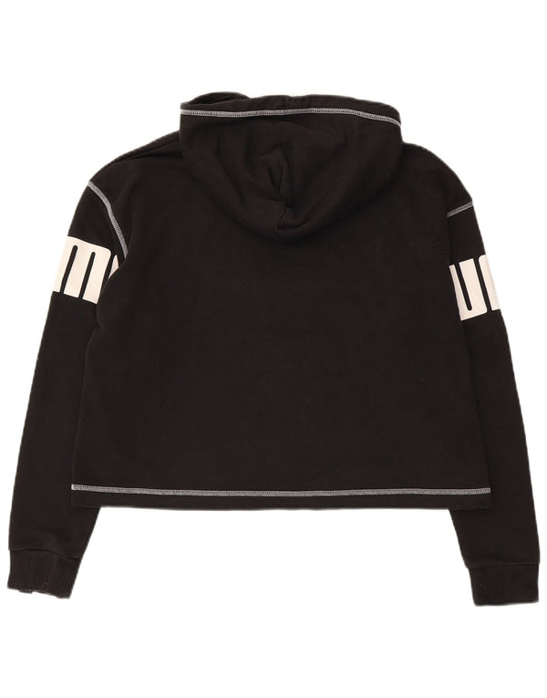 Puma Womens Graphic Oversized Hoodie Pullover UK 10 Small Schwarz