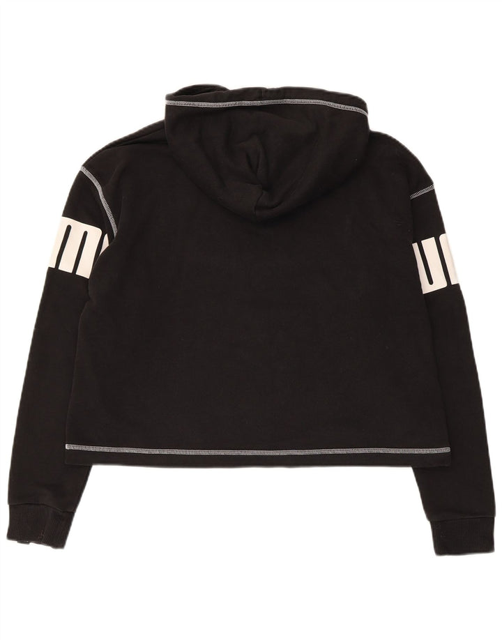 Puma Womens Graphic Oversized Hoodie Pullover UK 10 Small Schwarz