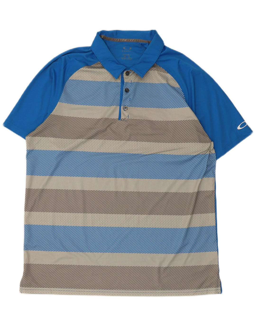 Oakley Herren-Poloshirt XL, blau gestreift, Polyester