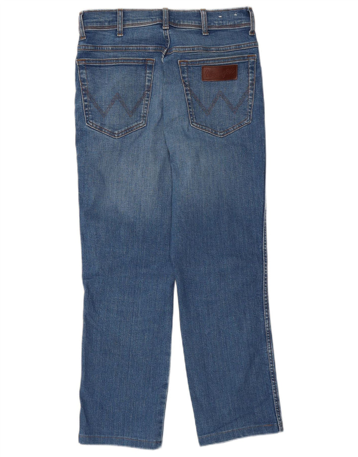 WRANGLER Herren Texas Slim Kurzjeans W30 L25 Blaue Baumwolle