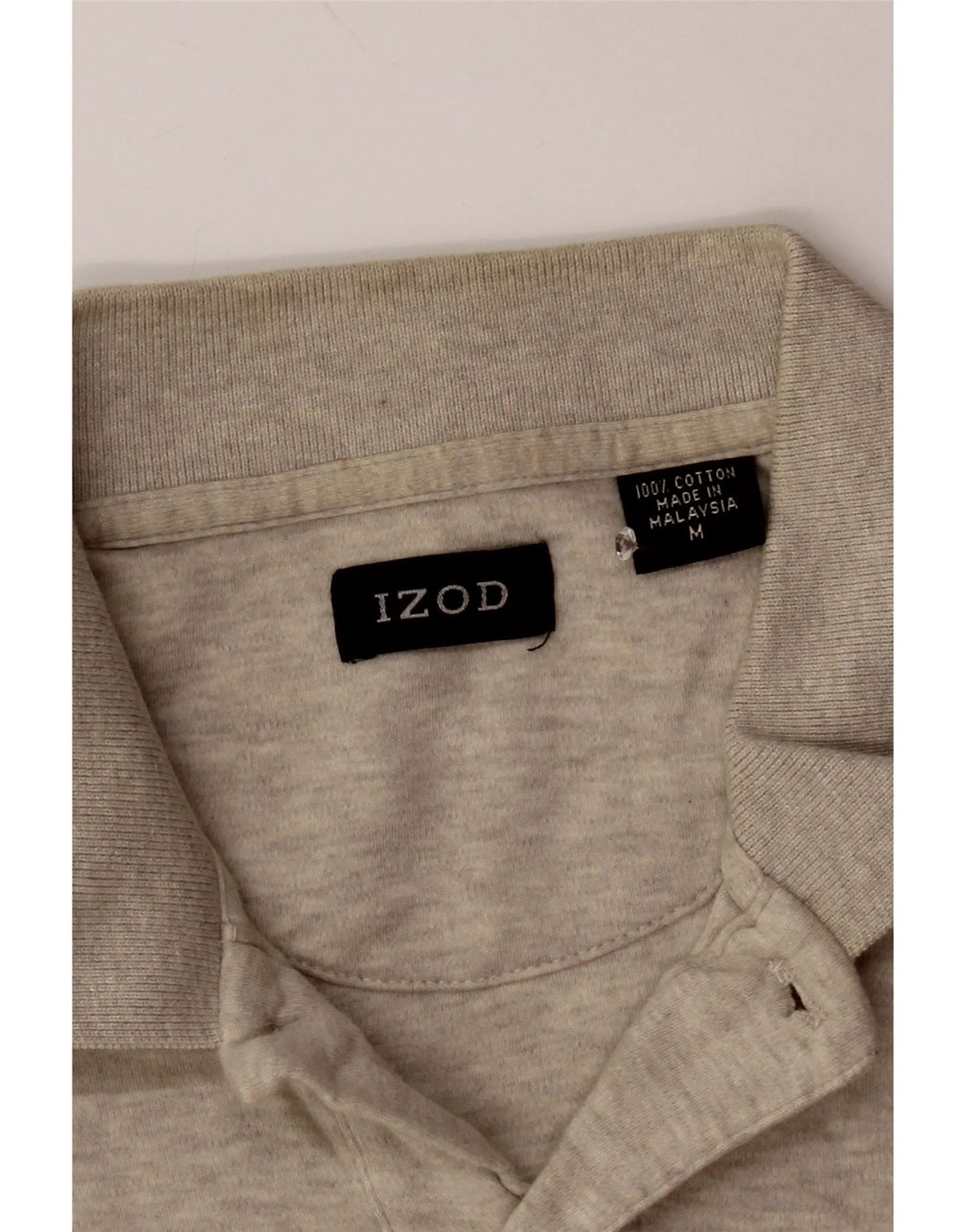 IZOD Herren-Poloshirt aus mittelgrau gesprenkelter Baumwolle