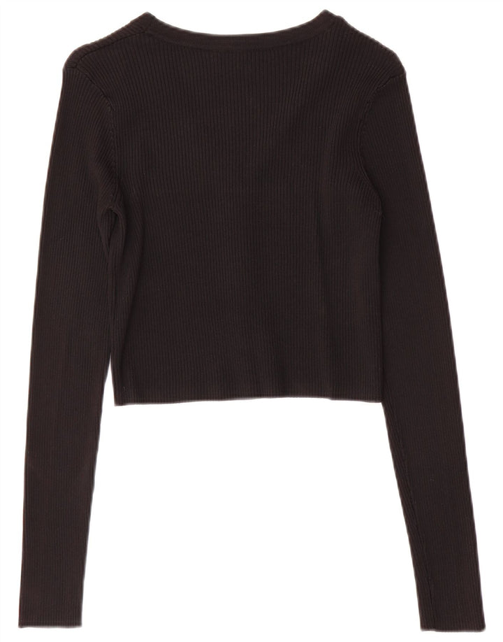 Zara Damen-Langarm-Cardigan-Oberteil, Größe S, Größe S, Schwarz, Polyamid