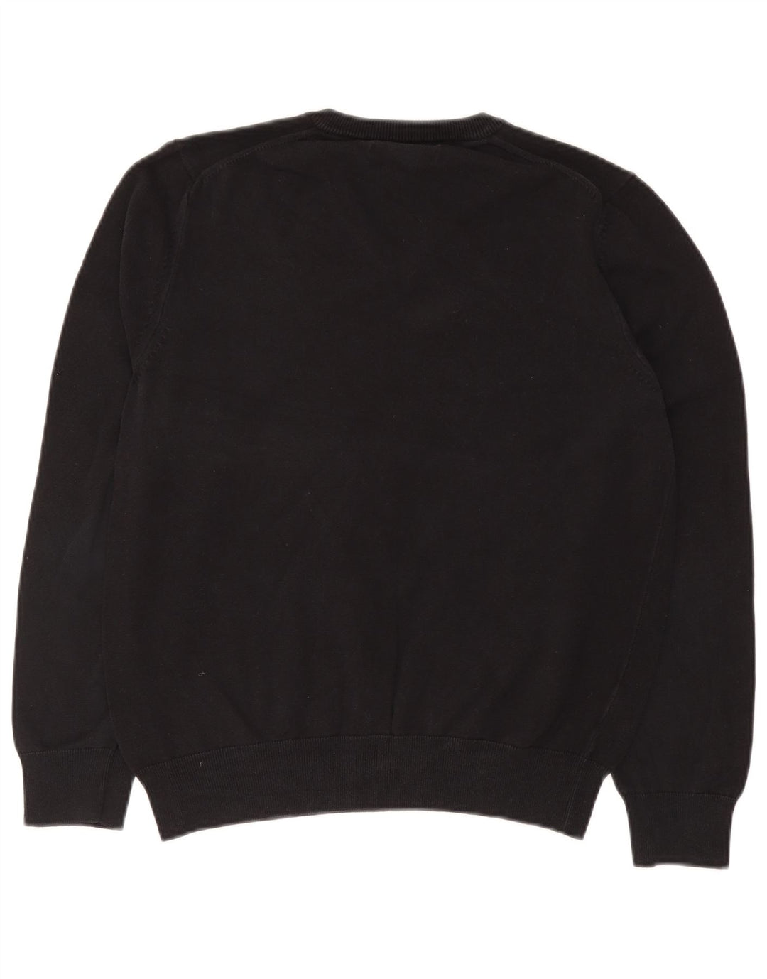 Marks & Spencer Herren-Pullover mit V-Ausschnitt aus mittelschwarzer Baumwolle