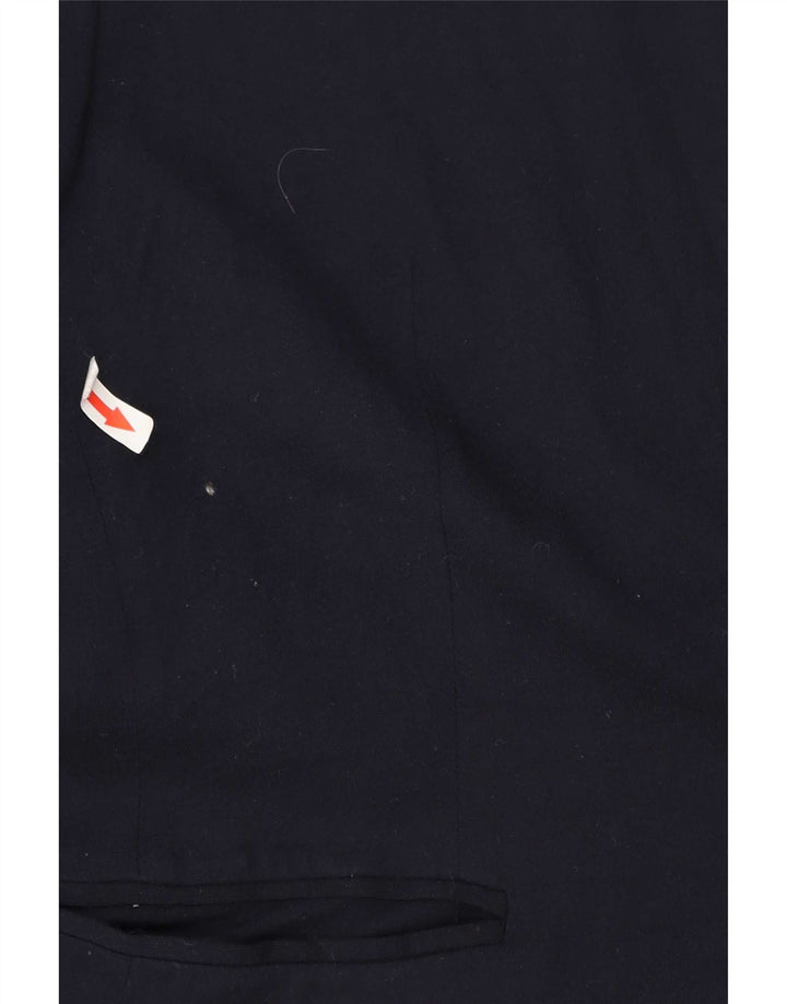 Zara Damen 1-Knopf-Blazerjacke UK 10 Small Marineblau Acetat
