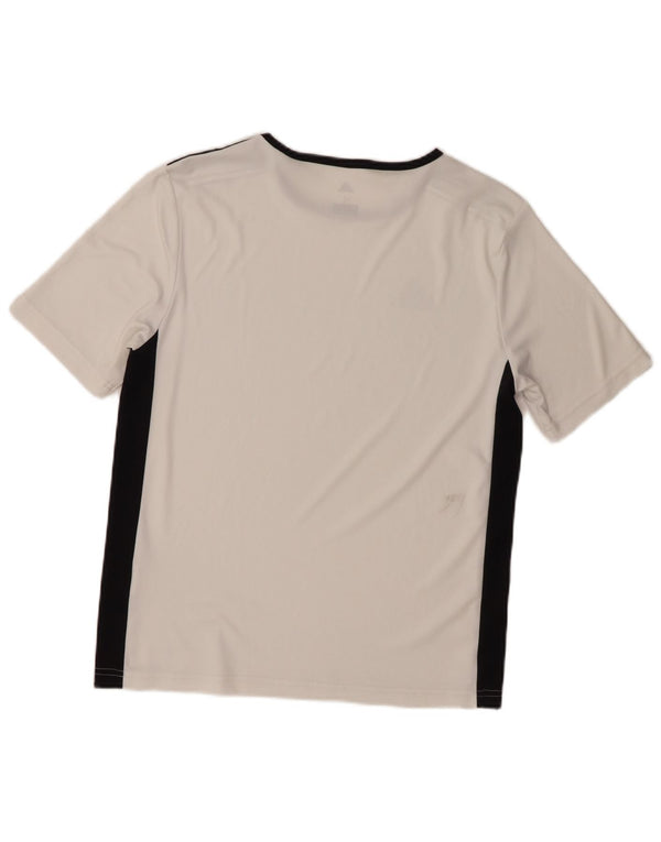Adidas Boys Climalite T-Shirt Top 13-14 Years Large White Colourblock