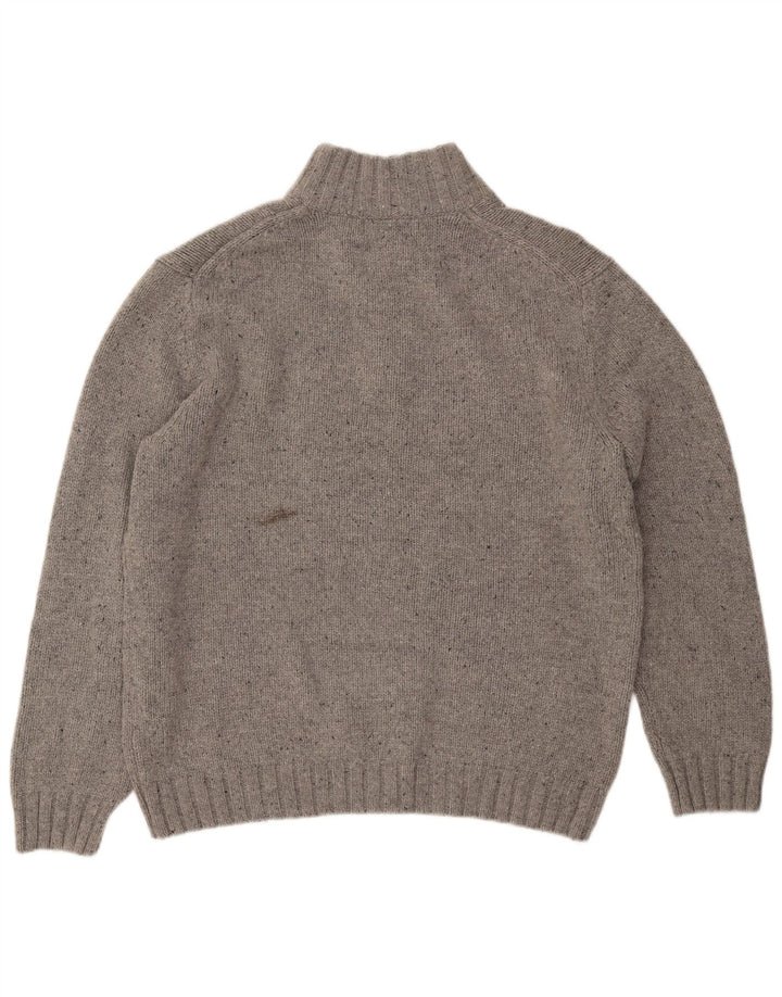 NAUTICA Herren-Pullover mit Knopfkragen, XL, grau geflecktes Acryl