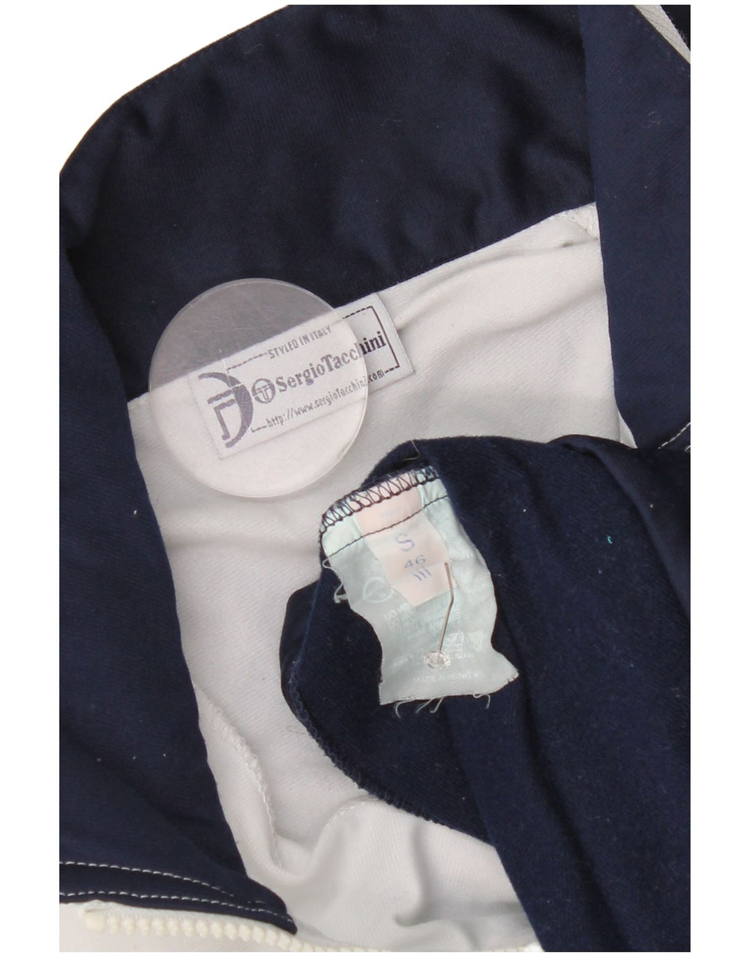 Sergio Tacchini Herren-Trainingsanzug, Oberteil, Jacke, Größe S, Marineblau, Farbblock