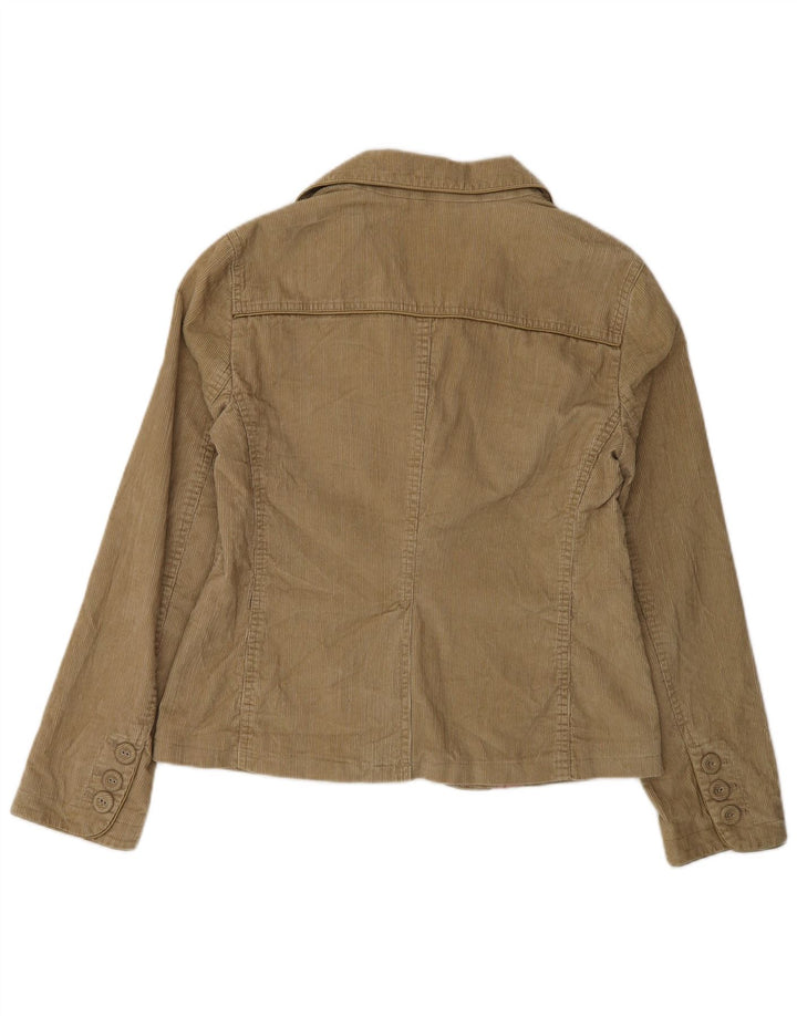 Massimo Dutti Damen-Blazerjacke aus Cord mit 3 Knöpfen, EU 42, Größe L, Braun