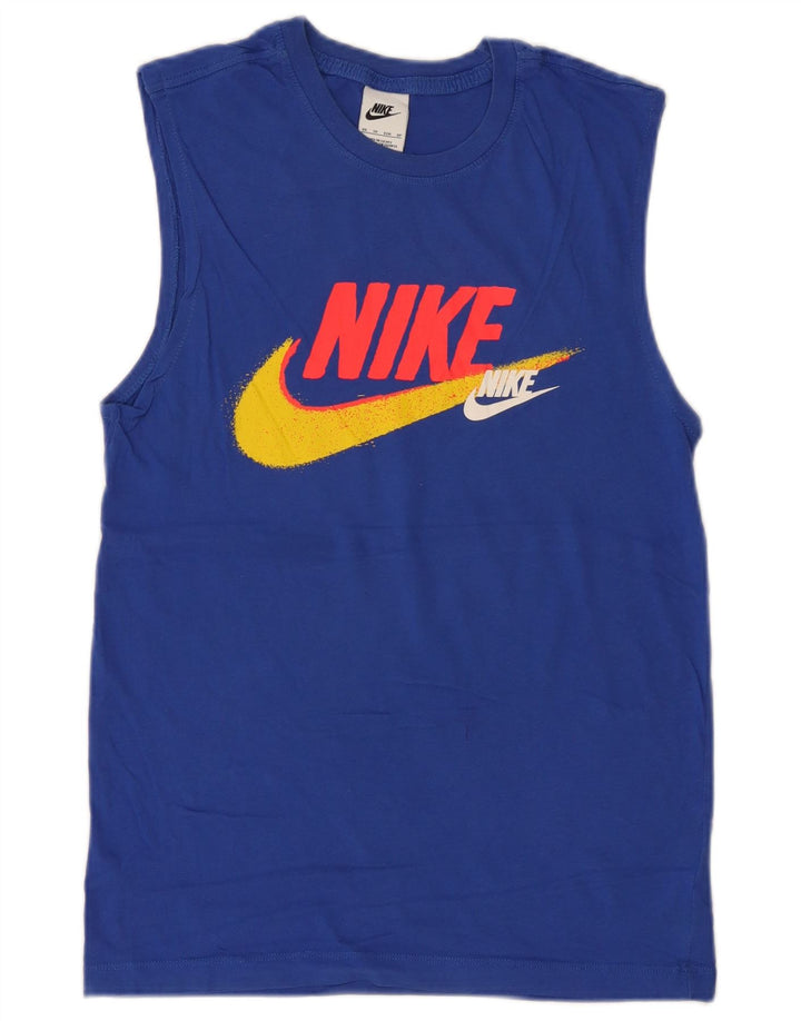 Nike Herren Graphic Vest Top XS Blaue Baumwolle
