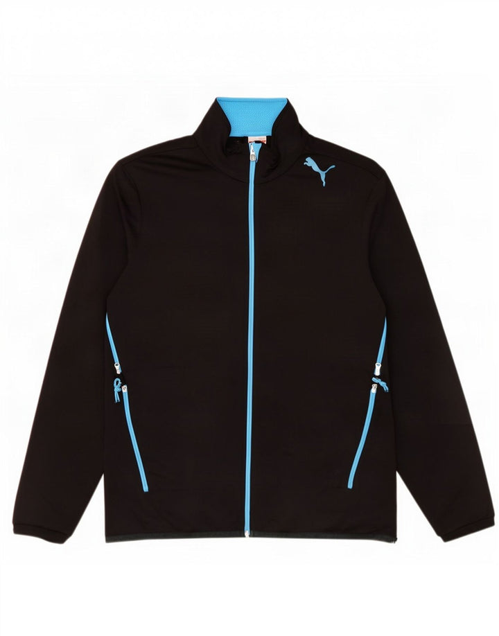 Puma Herren-Trainingsanzug-Top-Jacke, großes schwarzes Polyester