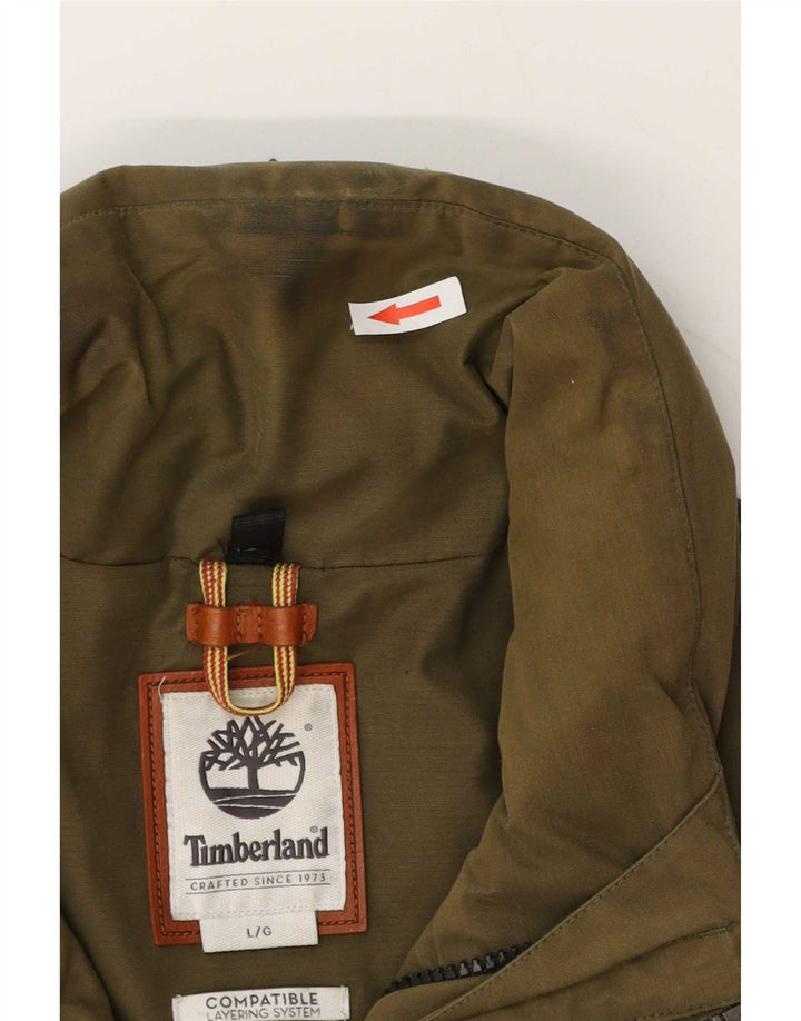 Timberland Herren Utility Jacke UK 40 Large Khaki Baumwolle