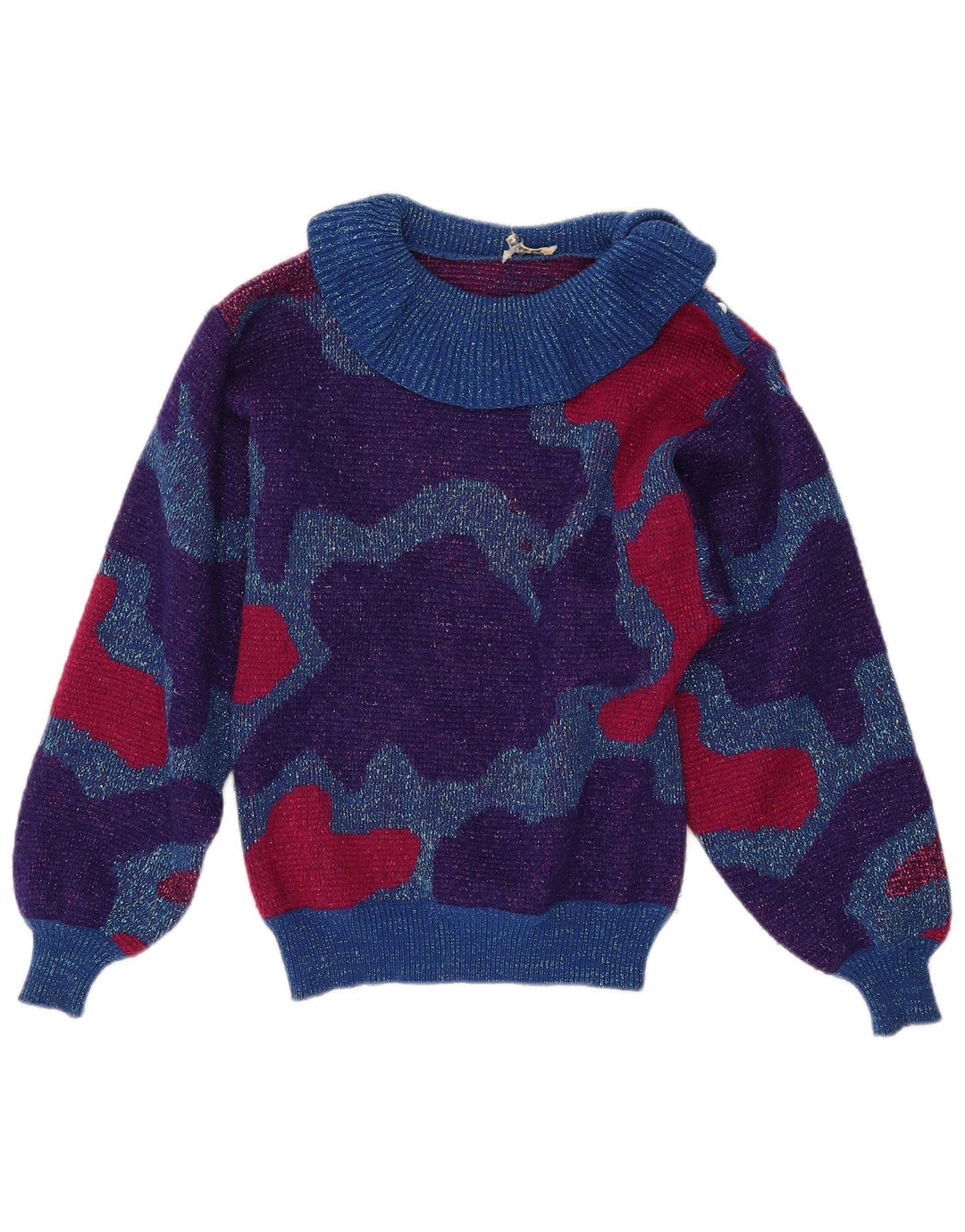 VINTAGE Rollkragenpullover für Damen, Gr. 10, klein, mehrfarbig