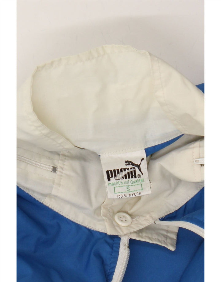 PUMA Mens Tracksuit Top Jacket Small Blue Colourblock Nylon Vintage Puma and Second-Hand Puma from Messina Hembry 