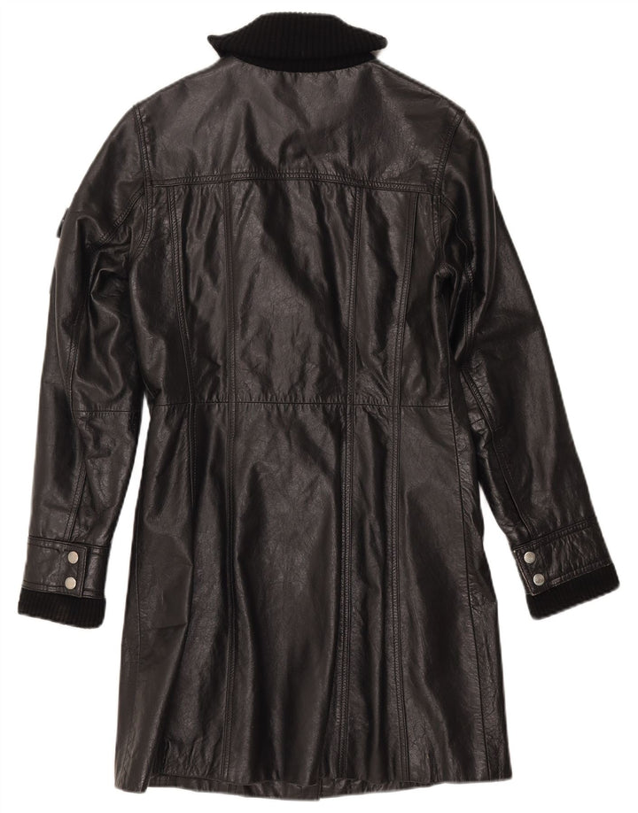 Gipsy Damen Ledermantel UK 12 Medium Schwarz