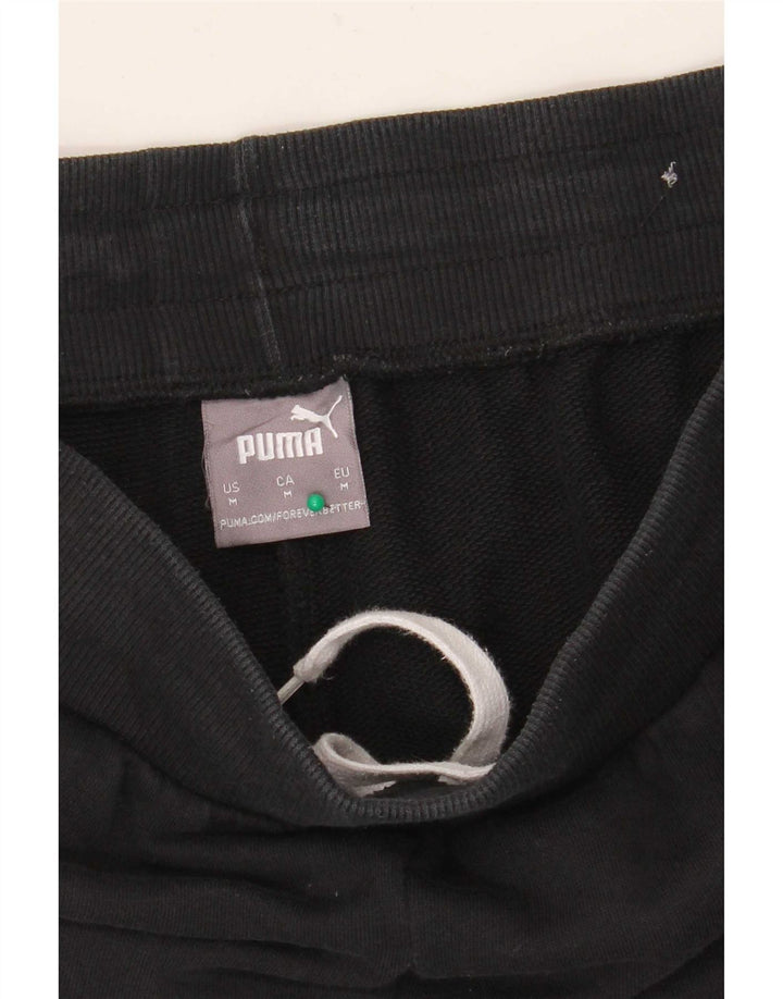 Puma Mens Tracksuit Trousers Joggers Medium Black Colourblock Cotton
