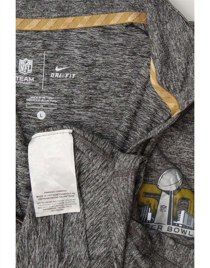 NIKE Womens Dri Fit Pullover Tracksuit Top UK 16 Large Grey Flecked Vintage Nike and Second-Hand Nike from Messina Hembry 