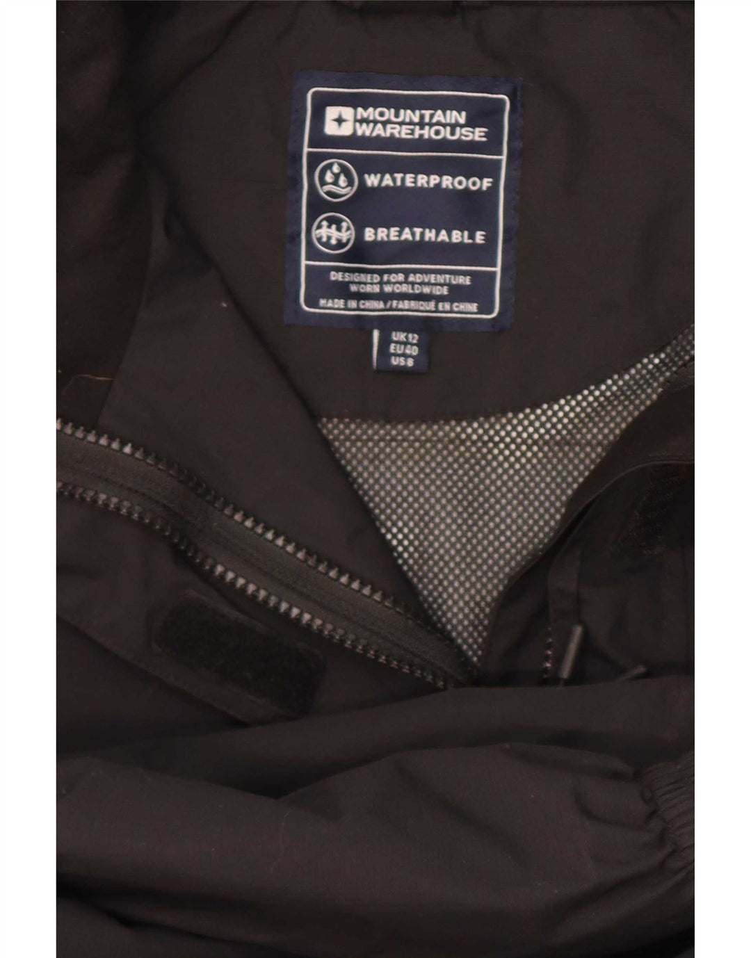 Mountain Warehouse Damen-Regenjacke mit Kapuze, UK 12, Mittelschwarz, Polyester