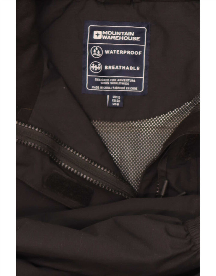 Mountain Warehouse Damen-Regenjacke mit Kapuze, UK 12, Mittelschwarz, Polyester