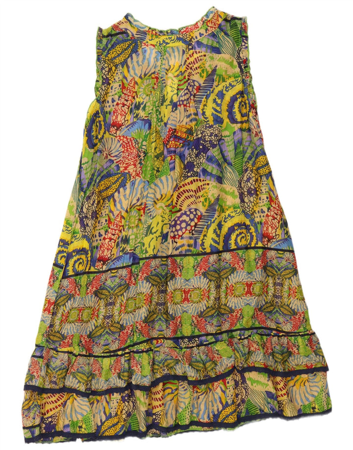 Vintage Damen Kleid mit abstraktem Muster, mehrfarbig, UK 18 XL