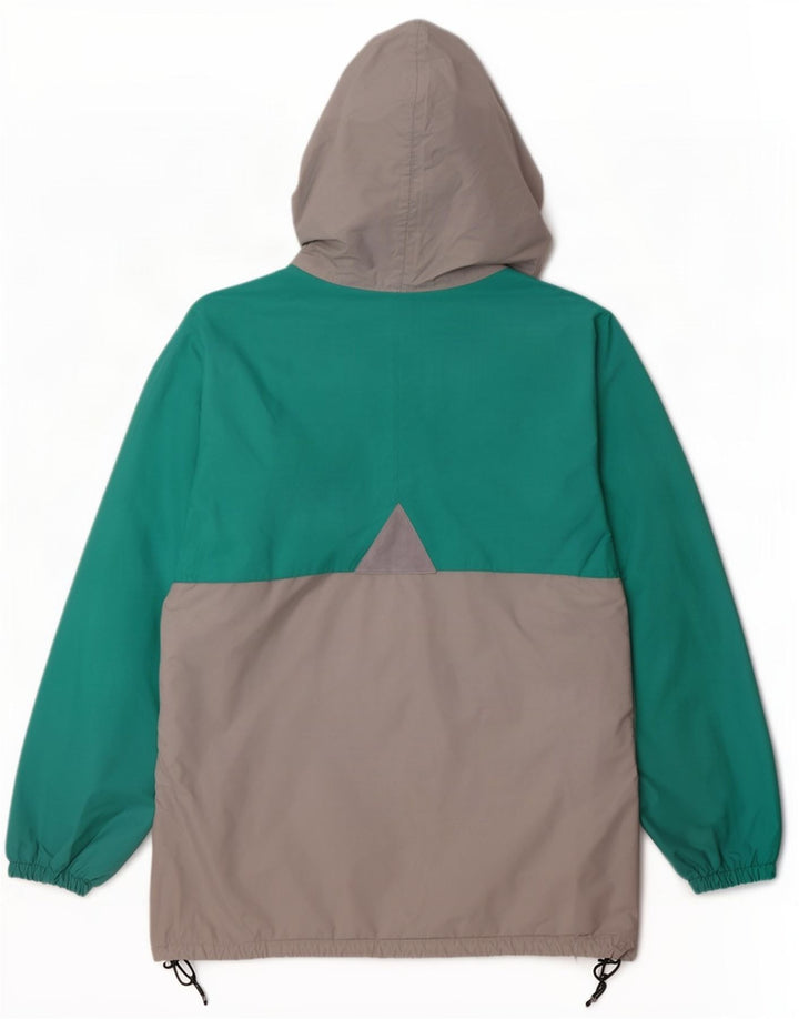 K-Way Herren-Regenjacke mit Kapuze, UK 40, Größe L, Türkis, Colourblock-Polyamid