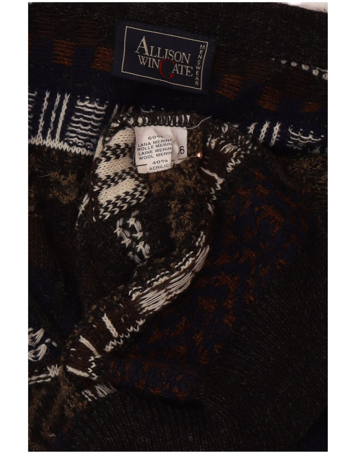 ALLISON WINGATE Herren-Cardigan-Pullover IT 56 2XL Mehrfarbig Fair Isle
