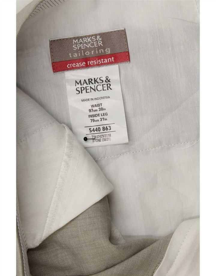 Marks & Spencer Herren-Freizeithose, normal, W38, L31, grau, Polyester