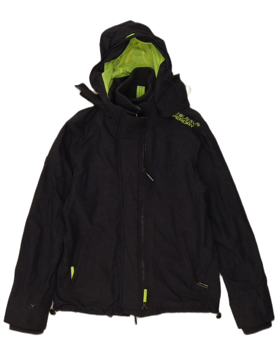 SUPERDRY Damen Windcheater Graphic Windjacke UK 16 Large Grau