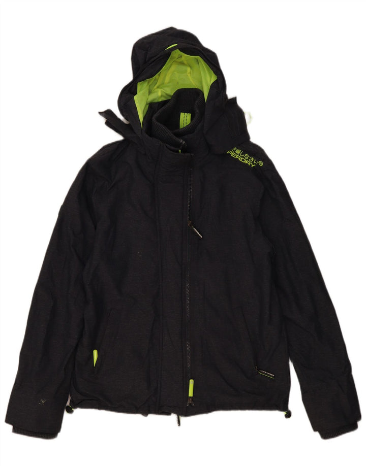 SUPERDRY Damen Windcheater Graphic Windjacke UK 16 Large Grau