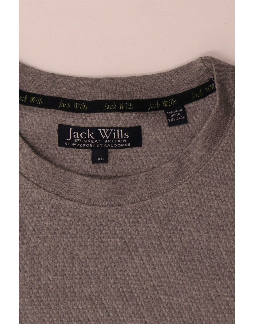 Jack Wills Herren T-Shirt Top XL Grau Baumwolle